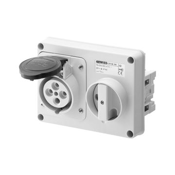 BASE FIJA INTERBLOQUEADAS HORIZONTAL - SIN FONDO - SIN BASE PORTAFUSIBLES - 3P+T 32A 480-500V - 50/60HZ 7H - IP44