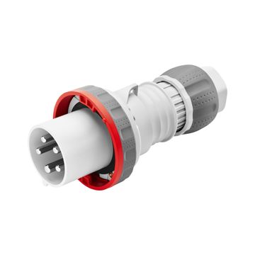 CLAVIJA MÓVIL RECTA HP - IP66/IP67/IP68/IP69 - 3P+N+T 63A 346-415V 50/60HZ - ROJO - 6H - APRIETE INDIRECTO