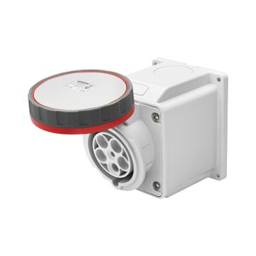 BASE FIJA DE PARED A 10° - IP67 - -  3P+N+T 63A 346-415V 50/60HZ - ROJO - 6H - CONEXIONADO DE TORNILLO
