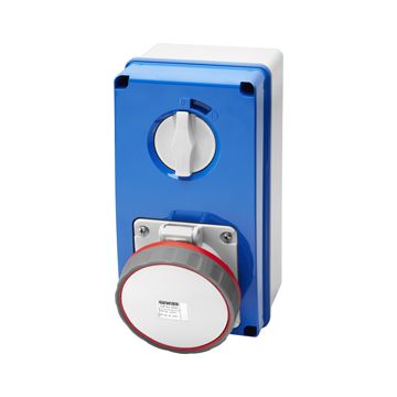 BASE FIJA INTERBLOQUEADAS VERTICAL - CON FONDO - SIN BASE PORTAFUSIBLES - 3P+N+T 63A 346-415V - 50/60HZ 6H - IP67