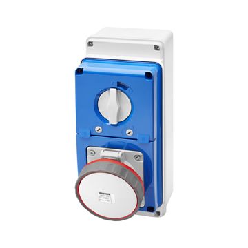 BASE FIJA INTERBLOQUEADAS VERTICAL - CON FONDO - CON BASE PORTAFUSIBLES - 3P+N+T 63A 346-415V - 50/60HZ 6H - IP67