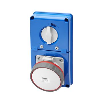 BASE FIJA INTERBLOQUEADAS VERTICAL - SIN FONDO - CON BASE PORTAFUSIBLES - 3P+N+T 63A 346-415V - 50/60HZ 6H - IP67