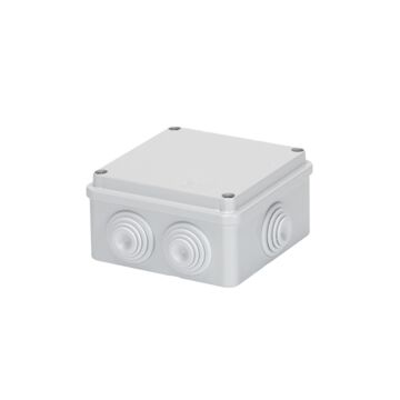 CAJA DE DERIVACIÓN CON TAPA BAJA ATORNILLADA - IP55 - DIMENSIONES INTERNAS 100X100X50 - PAREDES CON PASACABLES - GRIS RAL 7035