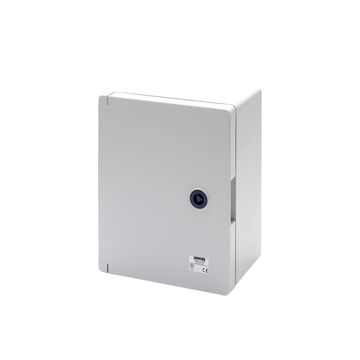CUSDRO ESTANCO EN GWPLAST 120 PUERTA CIEGA EQUIPADA CON CERRADURA - 236X316X135 - IP55 - GRIS RAL 7035