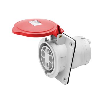 BASE FIJA DE EMPOTRAR A 10° HP - IP44/IP54 - 3P+T 63A 380-415V 50/60HZ - ROJO - 6H - APRIETE INDIRECTO