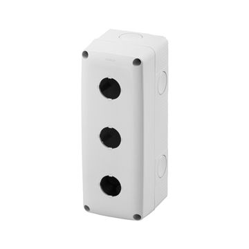 CONTENEDOR PARA PULSADORES MANDO Y SEÑALIZADORES - 3 MÓDULOS - Ø 22mm - TAPA GRIS RAL 7035 - IP66