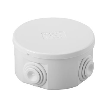 CAJA DE DERIVACIÓN CON TAPA BAJA A PRESIÓN - IP44 - DIMENSIONES INTERNAS Ø 80X40 - PAREDES CON PASACABLES - GRIS RAL 7035