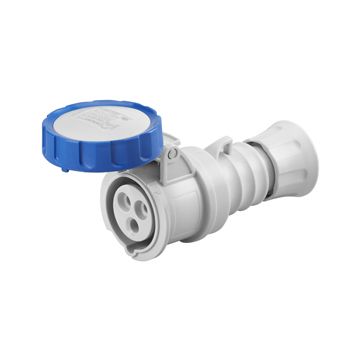 BASE MÓVIL RECTA HP - IP66/IP67/IP68/IP69 - 2P+T 16A 200-250V 50/60HZ - AZUL - 6H - CONEXIONADO DE TORNILLO