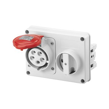 BASE FIJA INTERBLOQUEADAS HORIZONTAL - SIN FONDO - SIN BASE PORTAFUSIBLES - 3P+N+T 32A 346-415V - 50/60HZ 6H - IP44