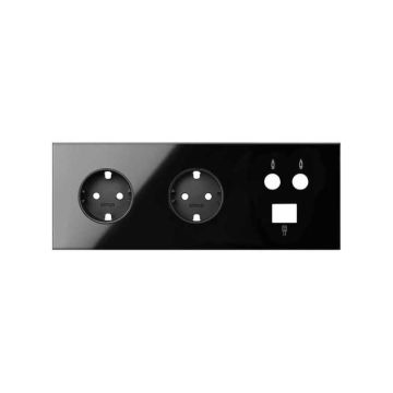 Kit front 3 el. 2 bases + tv + rj45