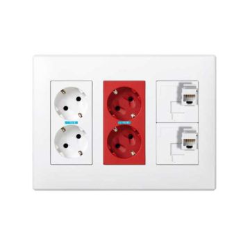 Kit caja pared sai+2 rj45 6u 3 mód. bl.