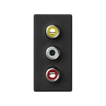 3 conectores rca emb.tornillo c/placa gr