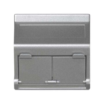 Placa v&d inclinada cg para 2rj45 alum.