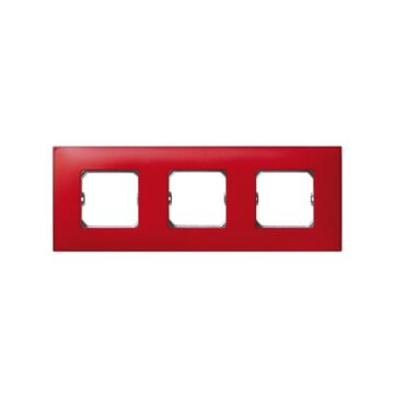 Marco para 3 elementos rojo mate sin garras y con bastidor simon 27 neos