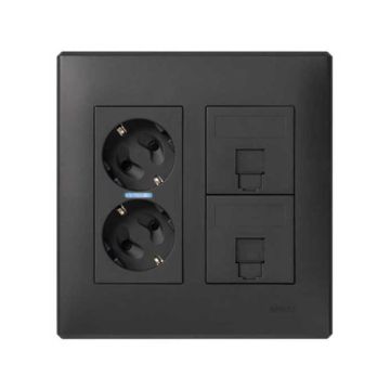 Kit caja pared 230v para 2 rj 2 mód. gf.