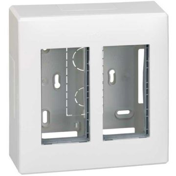 Caja pared superficie 2 mód. dobles bl.