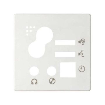 Placa para mando digital de 1 canal con emisión y recepción de avisos con entrada y salida jack 3,5 mm blanco simon 82