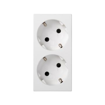 Base doble schuko por corte sin indic.bl