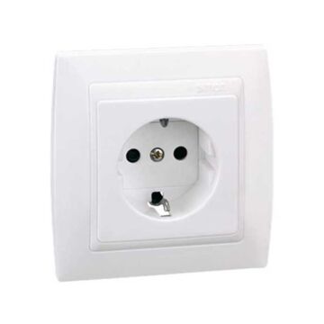 Base de enchufe schuko monobloc 16 a 250v~ con dispositivo seguridad y sistema de embornamiento tornillo marfil simon 82