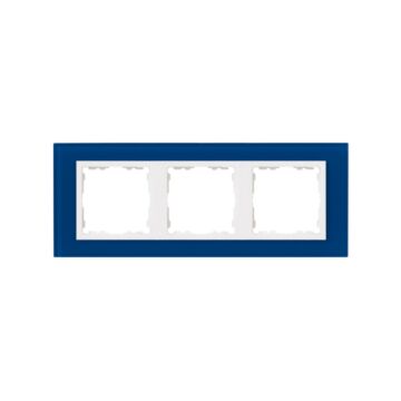 Marco para 3 elementos cristal azul interior blanco simon 82 nature