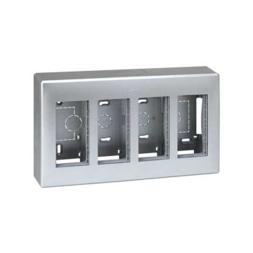 Caja pared superficie 4 mód. dobles al.