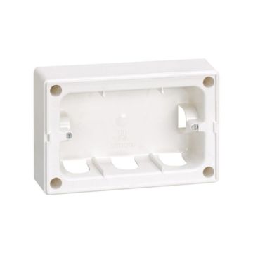 Caja superficie simon 27 centralizaciones para placa 27850 blanco nieve