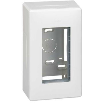 Caja pared superficie 1 módulo doble bl.