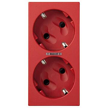 Base doble schuko a tornillo con led ro