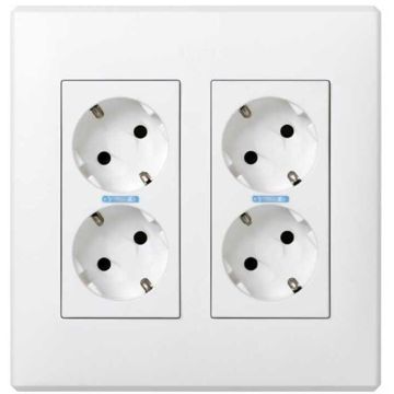 Kit caja pared con 2 bases dobles blanco