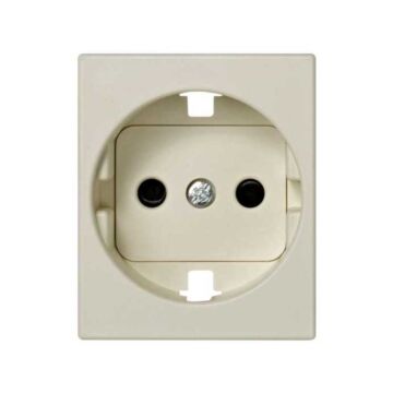 Tapa con dispositivo de seguridad para base de enchufe bipolar con toma de tierra lateral schuko marfil simon 82 centralizaciones