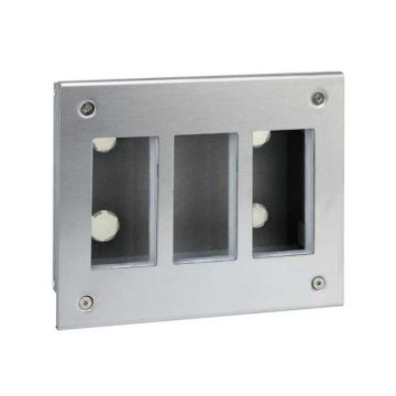 Caja pared metál. empotrar 3 mód.dobles