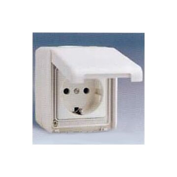 Enchufe bipolar con toma de tierra schuko ip44 beige simon 44