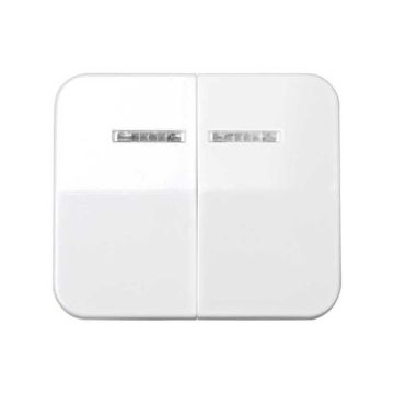 Tecla simon 75 doble para pulsadores conmutados luminosos blanco nieve