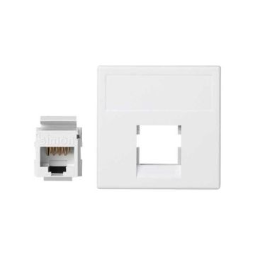 Placa v&d plana sg+1 rj45 cat.6 utp bl.