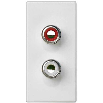 2 conectores rca emb.tornillo c/placa bl