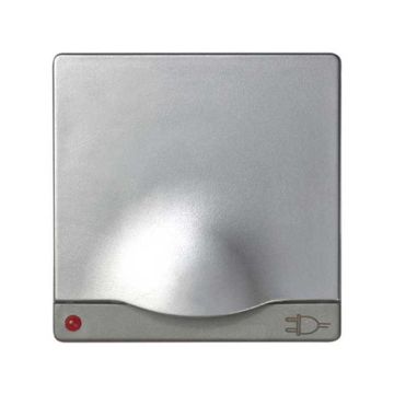 Tapa articulada enchufe simon 82 2p+tt lateral con led seguridad aluminio