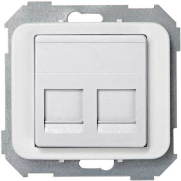 Placa v&d plana cg para 2 rj45 amp