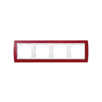 Marco para 4 elementos rojo translúcido interior blanco simon 82
