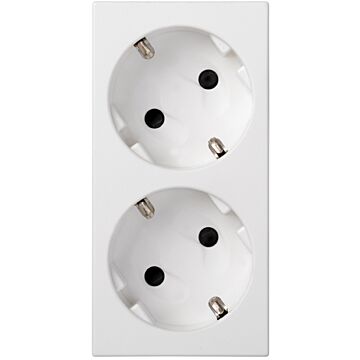 Base doble schuko a tornillo sin ind.bl