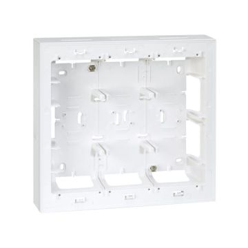 Caja superficie simon 27 centralizaciones para placa 27723 blanco nieve