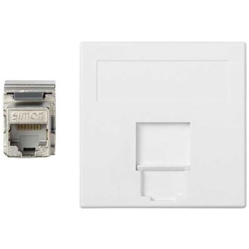 Placa v&d plana cg+1 rj45 cat.6a ftp bl.