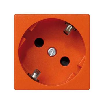 Base enchufe schuko a tornillo naranja