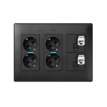 Kit caja pared 230v+2 rj45 6u 3 mód. gf.