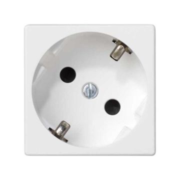 Base enchufe schuko a tornillo blanco