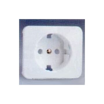 Tapa con dispositivo de seguridad para enchufe bipolar con toma de tierra lateral blanco simon 75