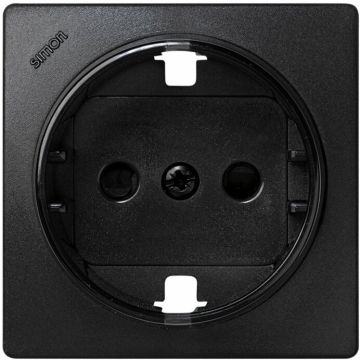 Tapa base schuko con obturador (grafito)