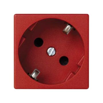 Base enchufe schuko a tornillo rojo