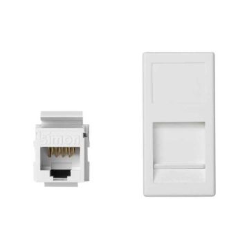 Placa v&d plana cg+1 rj45 cat.6 utp bl.