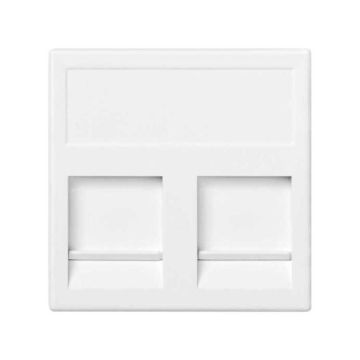 Placa v&d plana cg 2 rj45 keys./syst. bl
