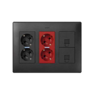 Kit caja pared sai para 2 rj 3 mód. gf.